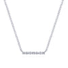 14K White Gold Baguette and Round Diamond Bar Necklace - NK6114W44JJ-Gabriel & Co.-Renee Taylor Gallery