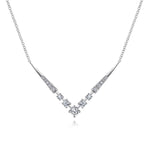 14K White Gold Diamond Chevron Necklace - NK6188W45JJ-Gabriel & Co.-Renee Taylor Gallery