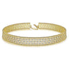 14K Yellow Gold Wide Diamond Station Choker Necklace with Bujukan Beads - NK6209Y45JJ-Gabriel & Co.-Renee Taylor Gallery