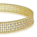 14K Yellow Gold Wide Diamond Station Choker Necklace with Bujukan Beads - NK6209Y45JJ-Gabriel & Co.-Renee Taylor Gallery