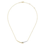 14K Yellow & White Gold Diamond Pavé and Bujukan Curved Bar Necklace - NK6362M45JJ-Gabriel & Co.-Renee Taylor Gallery