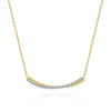 14K Yellow-White Gold Bujukan and Diamond Pavé Curved Bar Necklace - NK6367M45JJ-Gabriel & Co.-Renee Taylor Gallery