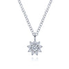 14K White Gold Diamond Flower Pendant Necklace - NK6416W45JJ-Gabriel & Co.-Renee Taylor Gallery