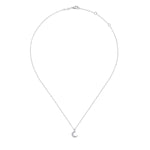 14K White Gold Diamond Pavé Moon Pendant Necklace - NK6422W45JJ-Gabriel & Co.-Renee Taylor Gallery