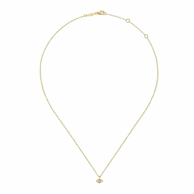 14K Yellow-White Gold Diamond Eye Pendant Necklace - NK6433M45JJ-Gabriel & Co.-Renee Taylor Gallery