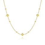 14K Yellow Gold Pyramid Quatrefoil Station Necklace - NK6459Y4JJJ-Gabriel & Co.-Renee Taylor Gallery