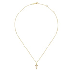 14K Yellow Gold Twisted Rope Cross Pendant Necklace - NK6492Y4JJJ-Gabriel & Co.-Renee Taylor Gallery