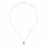 14K Yellow & White Gold Round Pavé Diamond Cluster Pendant Necklace with Bezel Frame - NK6497M45JJ-Gabriel & Co.-Renee Taylor Gallery
