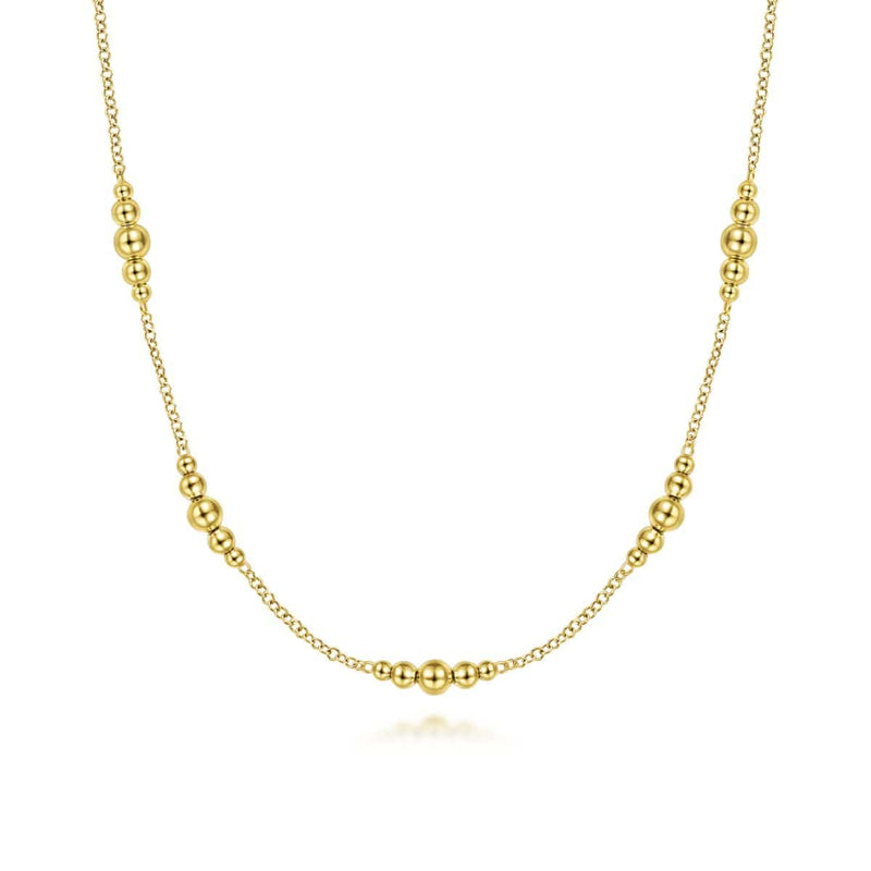 14K Yellow Gold Graduated Bujukan Station Necklace - NK6559Y4JJJ-Gabriel & Co.-Renee Taylor Gallery