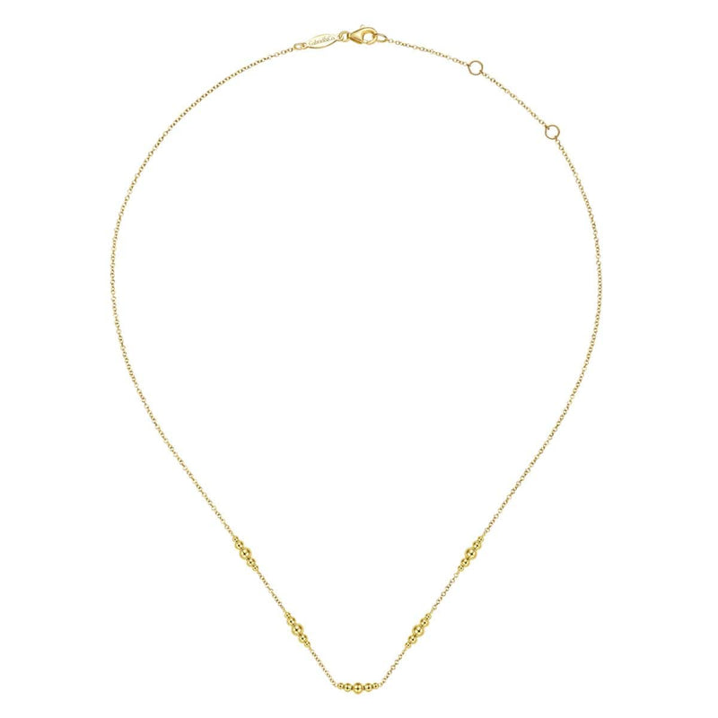 14K Yellow Gold Graduated Bujukan Station Necklace - NK6559Y4JJJ-Gabriel & Co.-Renee Taylor Gallery