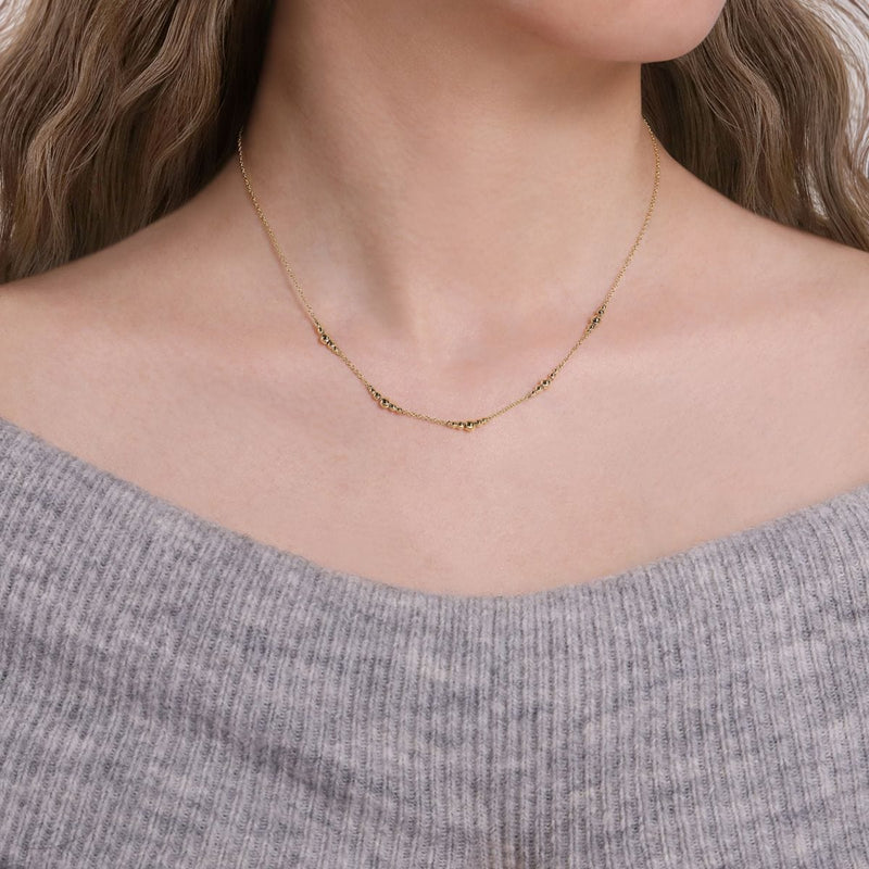 14K Yellow Gold Graduated Bujukan Station Necklace - NK6559Y4JJJ-Gabriel & Co.-Renee Taylor Gallery