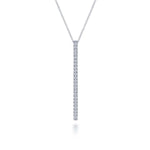 14K White Gold Diamond Pavé Bar Pendant Necklace - NK6581W45JJ-Gabriel & Co.-Renee Taylor Gallery