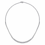 14K White Gold Graduated Diamond Necklace - NK6594W45JJ-Gabriel & Co.-Renee Taylor Gallery