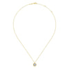 14K Yellow Gold Round Diamond Pavé Pendant Necklace with Twisted Rope Frame - NK6624Y45JJ-Gabriel & Co.-Renee Taylor Gallery
