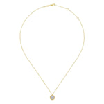 14K Yellow Gold Round Diamond Pavé Pendant Necklace with Twisted Rope Frame - NK6624Y45JJ-Gabriel & Co.-Renee Taylor Gallery