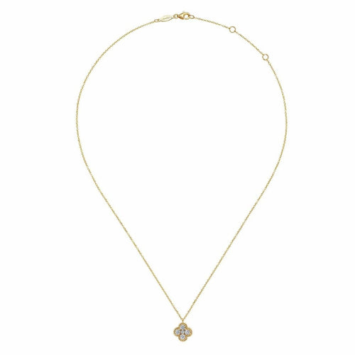 14K Yellow Gold Diamond Pendant Necklace - NK6625Y45JJ-Gabriel & Co.-Renee Taylor Gallery