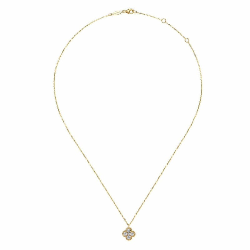14K Yellow Gold Diamond Pendant Necklace - NK6625Y45JJ-Gabriel & Co.-Renee Taylor Gallery