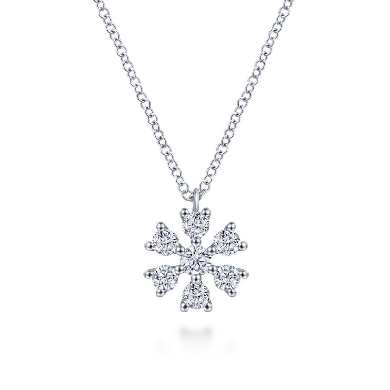 14K White Gold Diamond Pendant Necklace - NK6645W45JJ-Gabriel & Co.-Renee Taylor Gallery