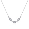 14K White Gold Baguette and Round Hexagonal Station Diamond Necklace - NK6646W44JJ-Gabriel & Co.-Renee Taylor Gallery