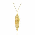 14K Yellow Gold Leaf Pendant Necklace - NK6764Y4JJJ-Gabriel & Co.-Renee Taylor Gallery