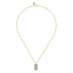 14K Yellow Gold 18" Diamond Pave' Dog Tag Hollow Chain Necklace - NK6842-18Y45JJ-Gabriel & Co.-Renee Taylor Gallery