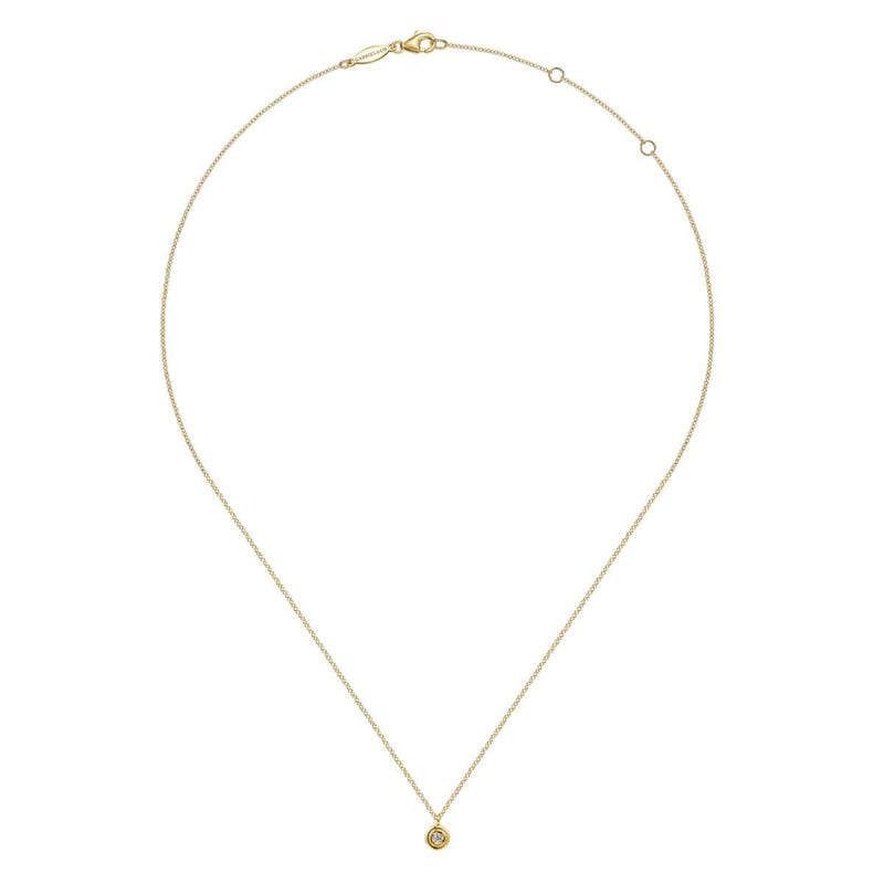 14K Yellow Gold Round Diamond Pendant Necklace - NK6872Y45JJ-Gabriel & Co.-Renee Taylor Gallery