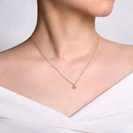 14K Yellow Gold Round Diamond Pendant Necklace - NK6872Y45JJ-Gabriel & Co.-Renee Taylor Gallery