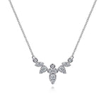 14K White Gold Diamond Burst Necklace - NK6950W45JJ-Gabriel & Co.-Renee Taylor Gallery