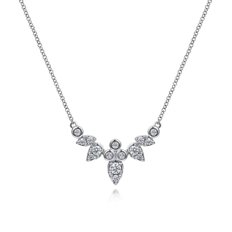 14K White Gold Diamond Burst Necklace - NK6950W45JJ-Gabriel & Co.-Renee Taylor Gallery