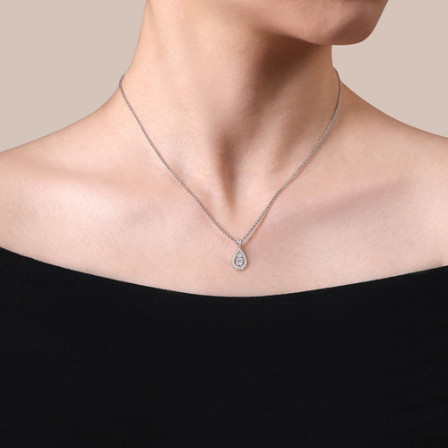 14K White Gold Diamond Classic Pendant Necklace - NK7000W45JJ-Gabriel & Co.-Renee Taylor Gallery