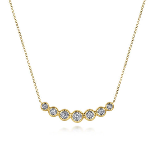 14K Yellow Gold Curved Diamond Bar Necklace - NK7001Y45JJ-Gabriel & Co.-Renee Taylor Gallery