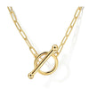 14K Yellow Gold Hollow Paperclip Chain Toggle Necklace - NK7036Y4JJJ-Gabriel & Co.-Renee Taylor Gallery