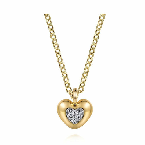 14K Yellow Gold Diamond Heart Pendant Necklace - NK7040Y45JJ-Gabriel & Co.-Renee Taylor Gallery