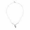 14K White Gold Diamond and Blue Sapphire Teardrop Twist Necklace - NK7251W45SA-Gabriel & Co.-Renee Taylor Gallery