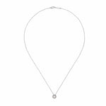 14K White Gold 18" Pearl and Diamond Halo Pendant Necklace - NK7268W45PL-Gabriel & Co.-Renee Taylor Gallery