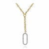14K Yellow Gold Hollow Tube Link Diamond Necklace - NK7366-18M45JJ-Gabriel & Co.-Renee Taylor Gallery