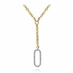 14K Yellow Gold Hollow Tube Link Diamond Necklace - NK7366-18M45JJ-Gabriel & Co.-Renee Taylor Gallery