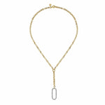 14K Yellow Gold Hollow Tube Link Diamond Necklace - NK7366-18M45JJ-Gabriel & Co.-Renee Taylor Gallery