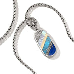 Carved Tag Necklace, Silver, Gold, Gemstones - NMZS9009655MOPLPZ-John Hardy-Renee Taylor Gallery