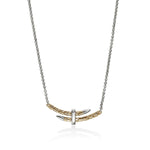 Spear Station Necklace, Gold, Sterling Silver, Diamonds - NZZP989582DIX16-18-John Hardy-Renee Taylor Gallery