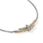 Spear Station Necklace, Gold, Sterling Silver, Diamonds - NZZP989582DIX16-18-John Hardy-Renee Taylor Gallery