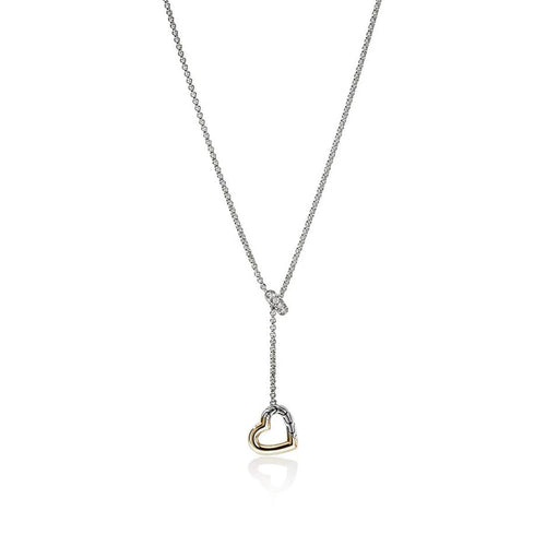 JH Essentials Heart 14K Gold & Silver Diamond Pave Lariat Necklace - NZZP989902DIX-John Hardy-Renee Taylor Gallery