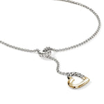 JH Essentials Heart 14K Gold & Silver Diamond Pave Lariat Necklace - NZZP989902DIX-John Hardy-Renee Taylor Gallery