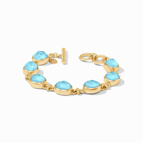 Nassau Demi Stone Iridescent Capri Blue Bracelet - BL212GICP00-Julie Vos-Renee Taylor Gallery