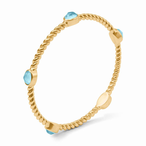 Nassau Stone Iridescent Aquamarine Blue Bangle - BG287GIBQ-Julie Vos-Renee Taylor Gallery