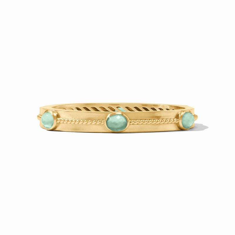 Nassau Stone Hinge Bangle - Iridescent Aquamarine Blue-Julie Vos-Renee Taylor Gallery
