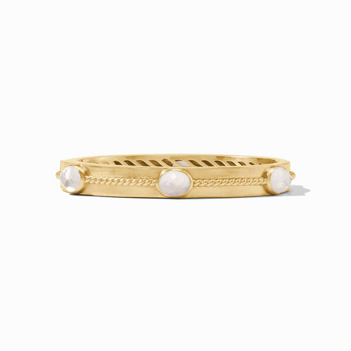 Nassau Stone Hinge Bangle - Iridescent Clear Crystal-Julie Vos-Renee Taylor Gallery