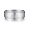 14K White Gold 8mm - Men's Wedding Band in Satin Finish - MBM0107-80W4JJJ-Gabriel & Co.-Renee Taylor Gallery