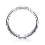 14K White Gold 8mm - Men's Wedding Band in Satin Finish - MBM0107-80W4JJJ-Gabriel & Co.-Renee Taylor Gallery