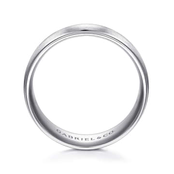 14K White Gold 8mm - Men's Wedding Band in Satin Finish - MBM0107-80W4JJJ-Gabriel & Co.-Renee Taylor Gallery